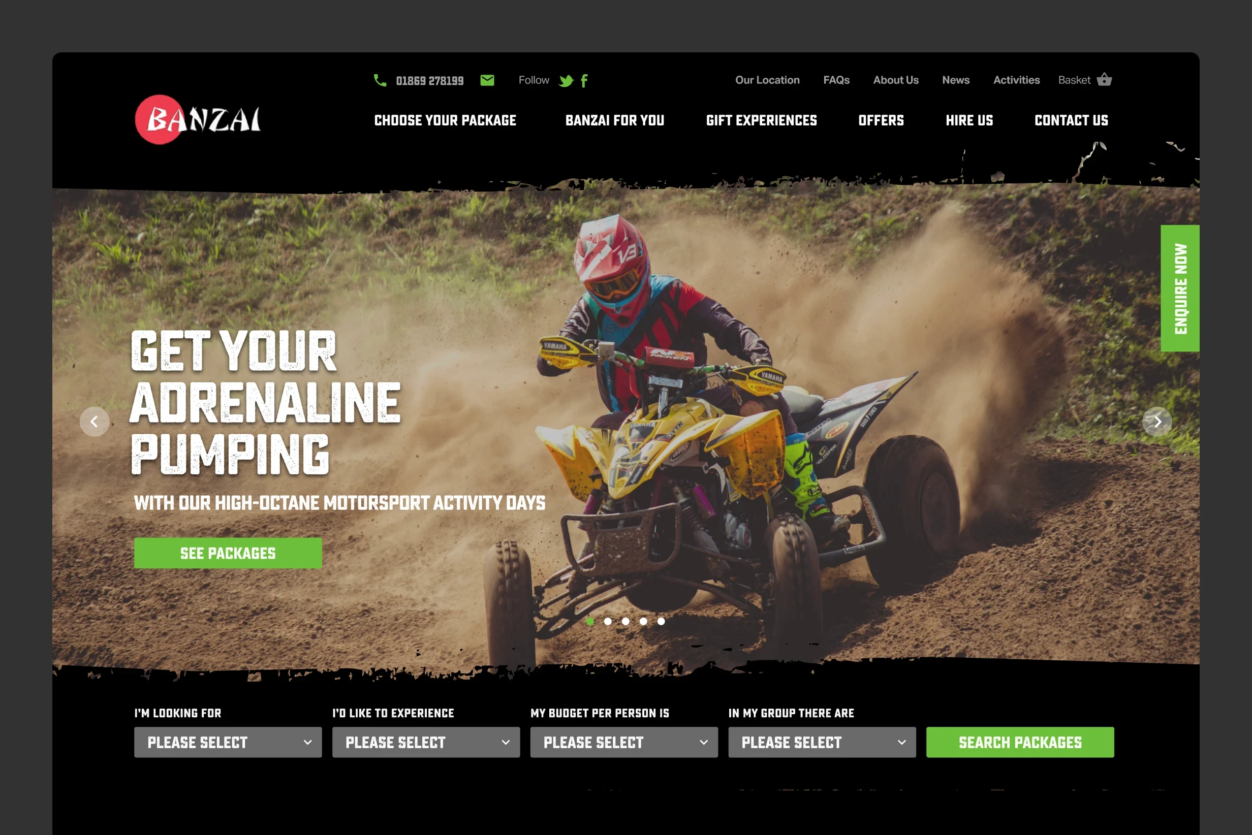 Banzai website design