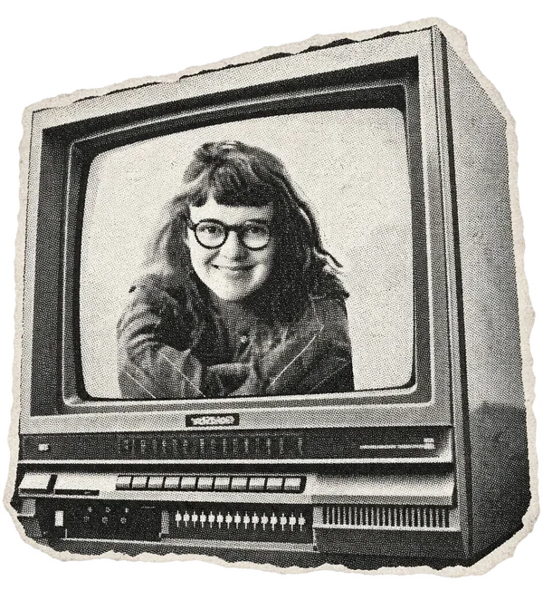 Lucie dans un poste de télévision