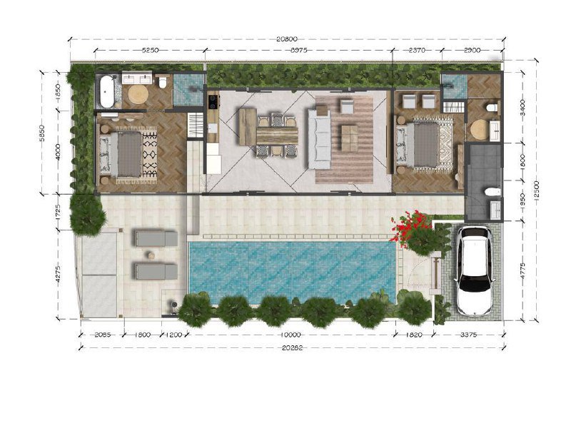 A new modern 2-bedroom villa with jungle views in Ungasan