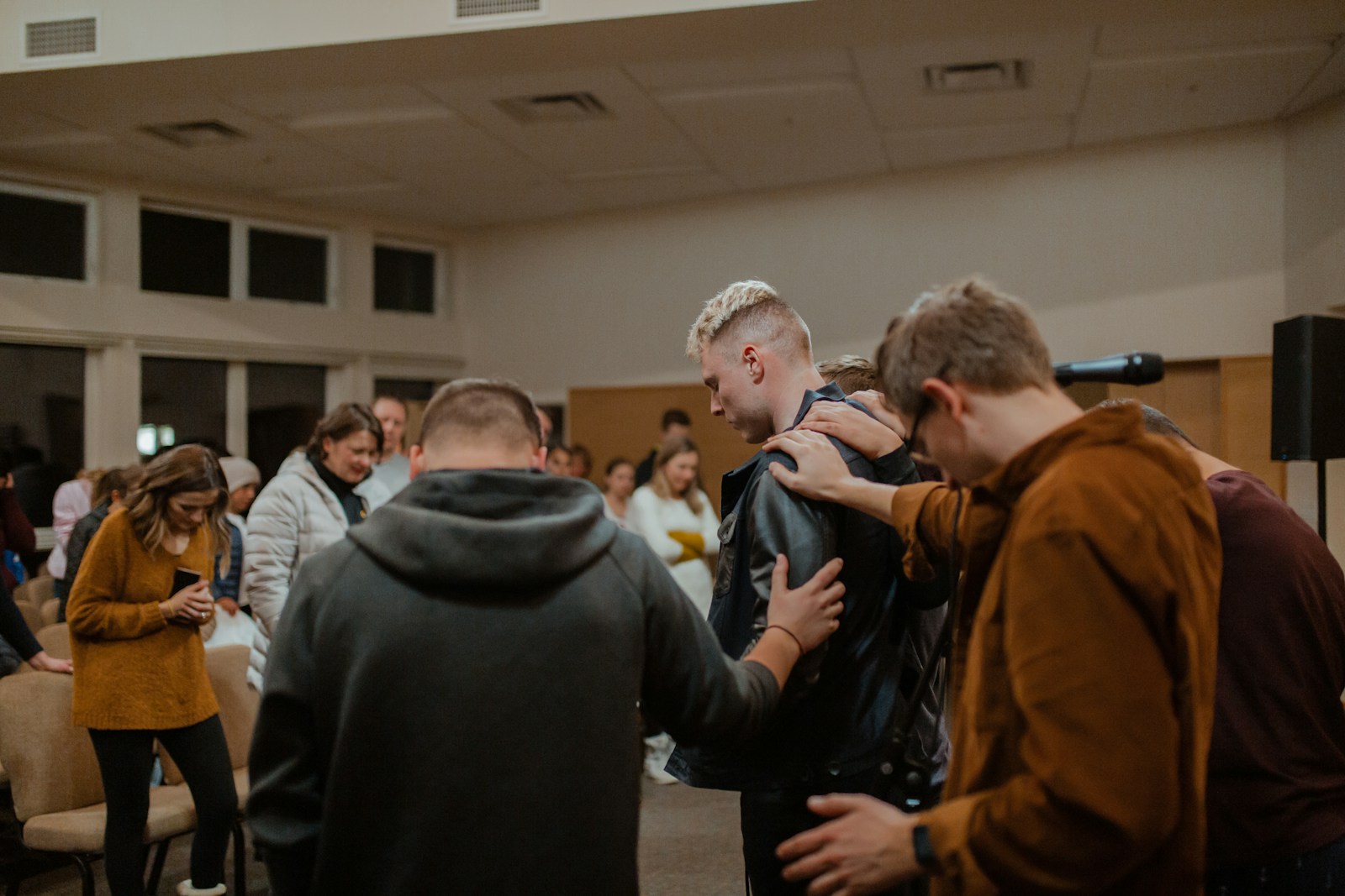 College students gathering at a campus event
