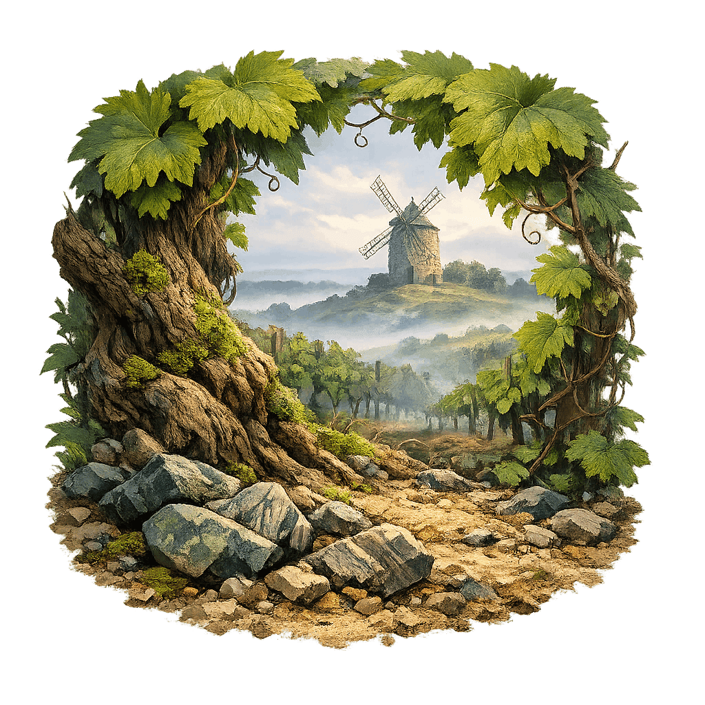 Detailed graphic of the Muscadet Sèvre-et-Maine wine region.