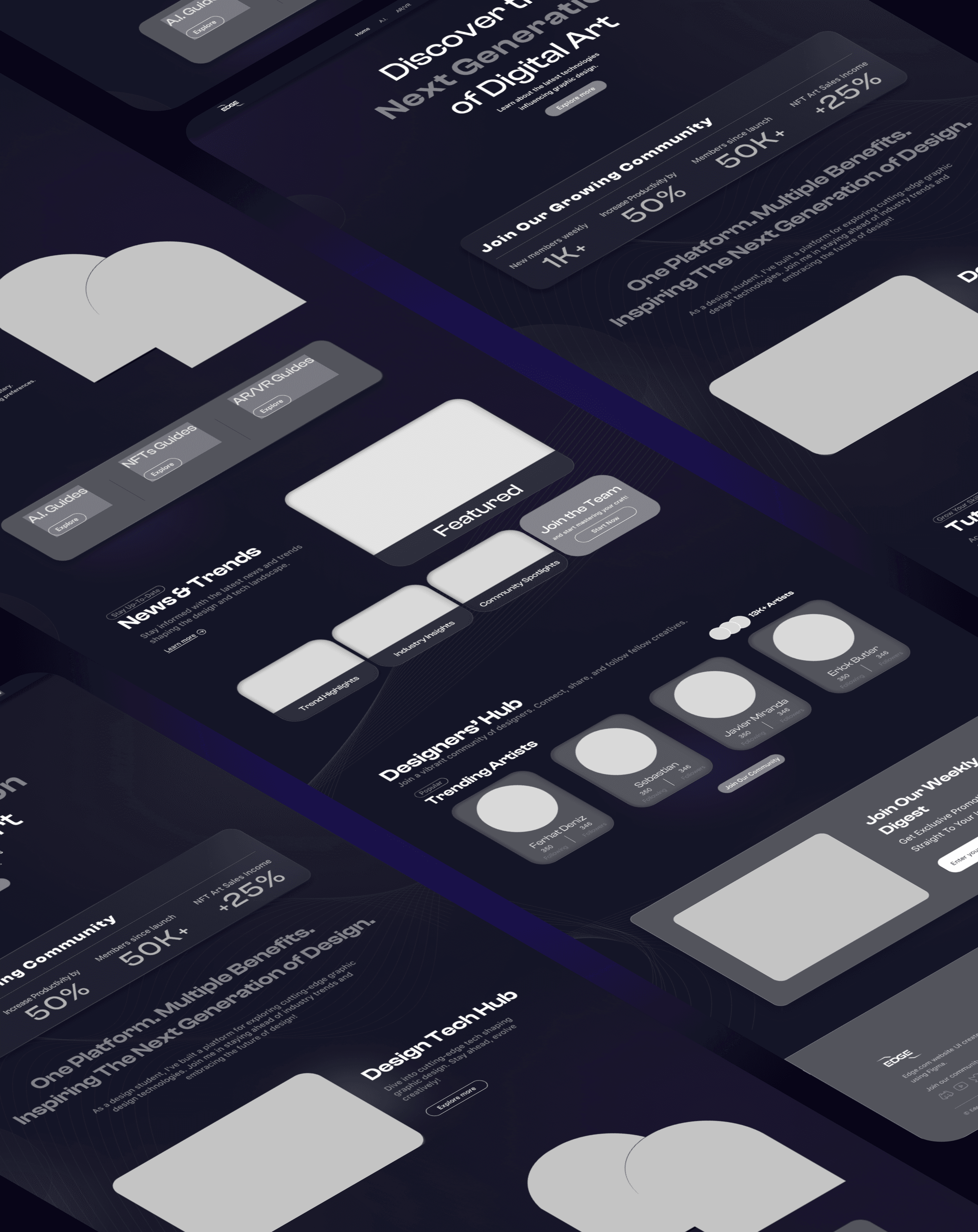 Wireframe Design for Edge Design Hub