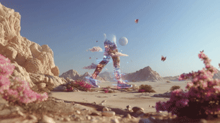 A colorful mosaic tunnel wall is shown.