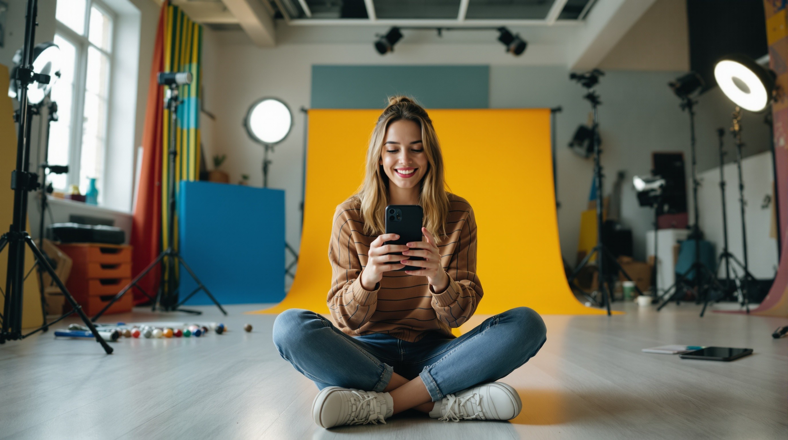 Abstract 3D geometric shapes with purple neon glow on black background representing AI creative technology