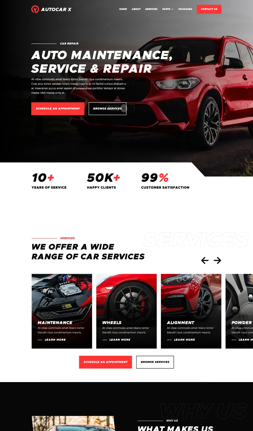 Auto Service Website Design