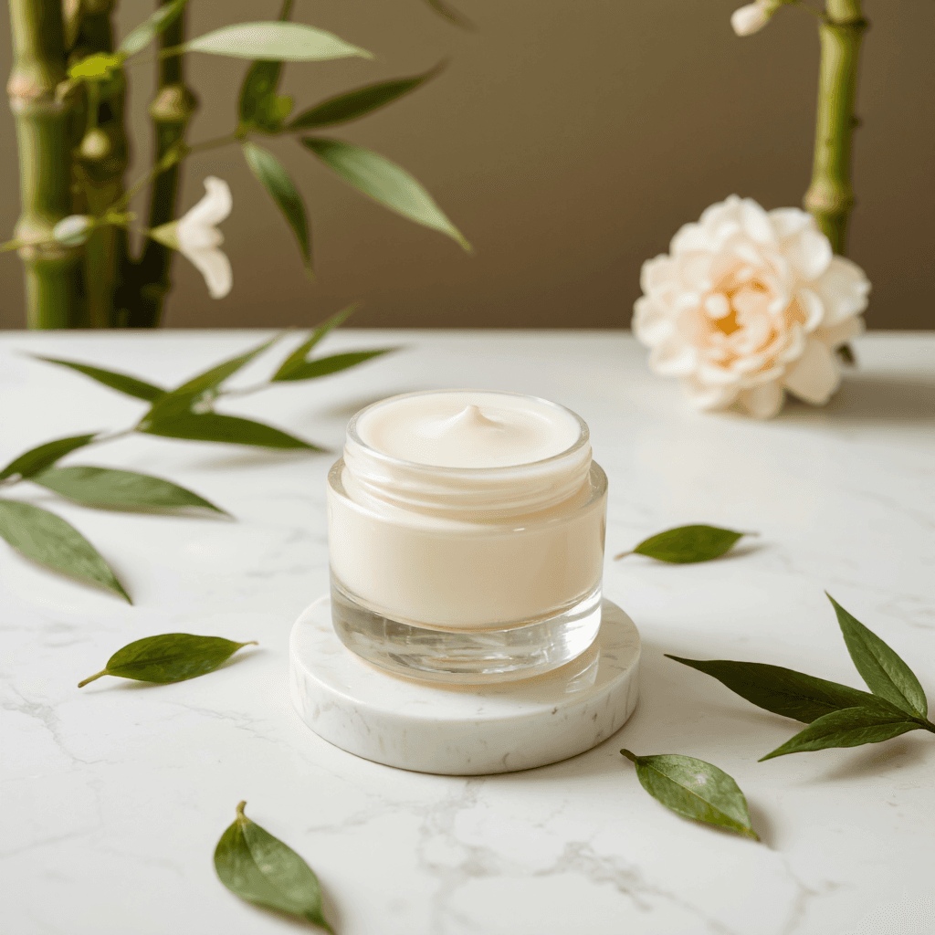 product photography of jar of cream