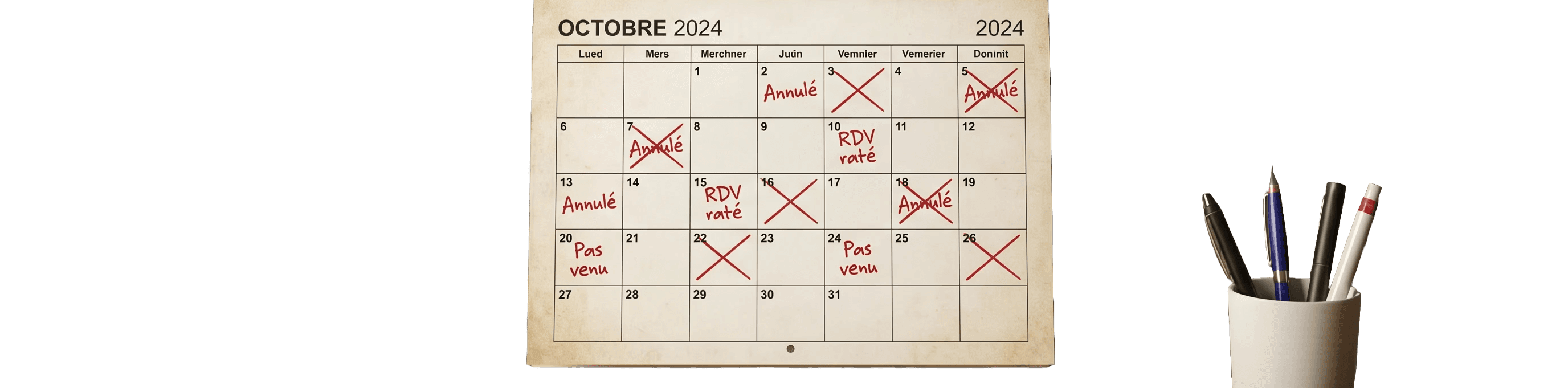 Calendrier opération terrain