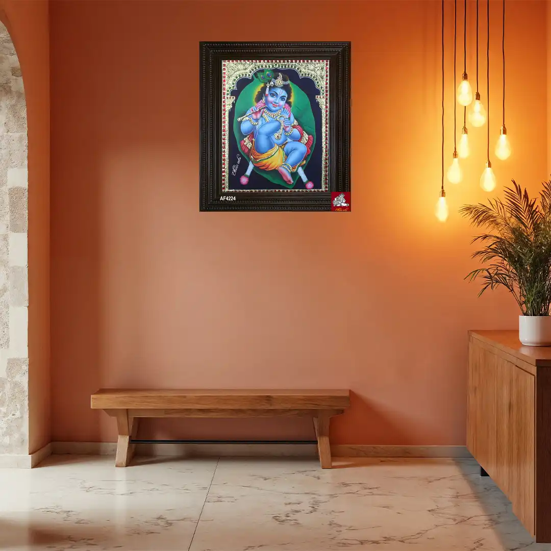 Tanjore Baby Krishna Painting