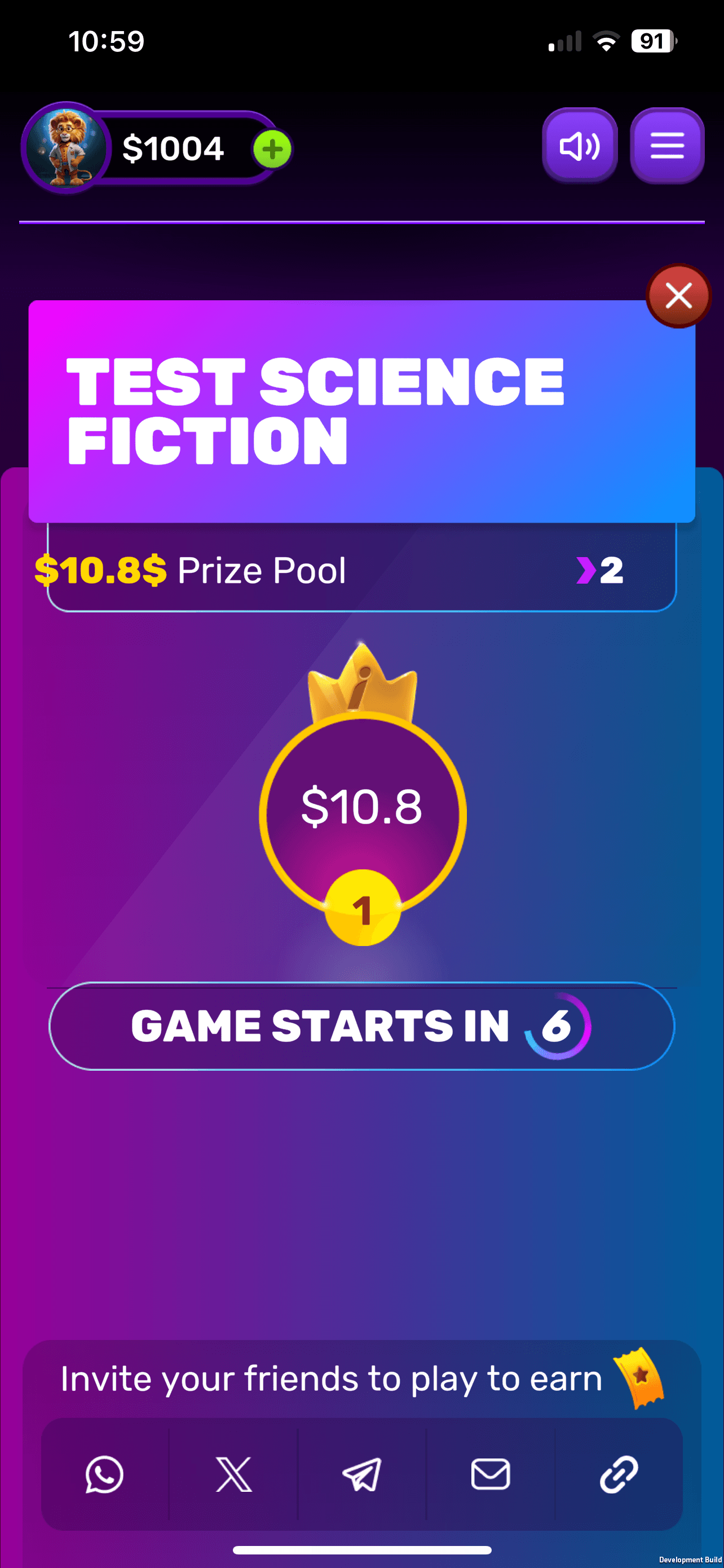 Game matchmaking waiting screen.