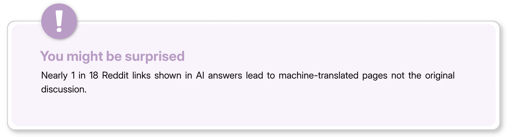 Fact Check about showing 1 in 18 AI-cited Reddit links are translated pages