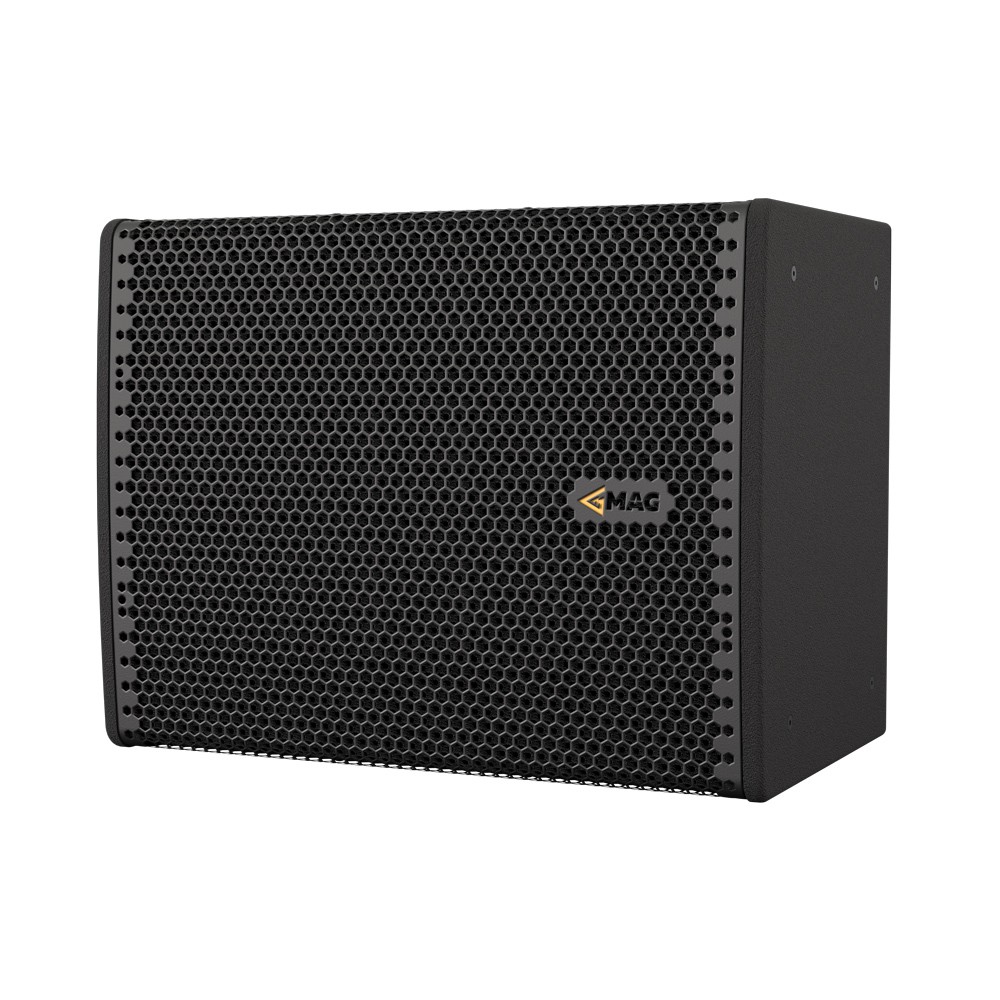 Black MAG speaker cabinet with hexagonal grille