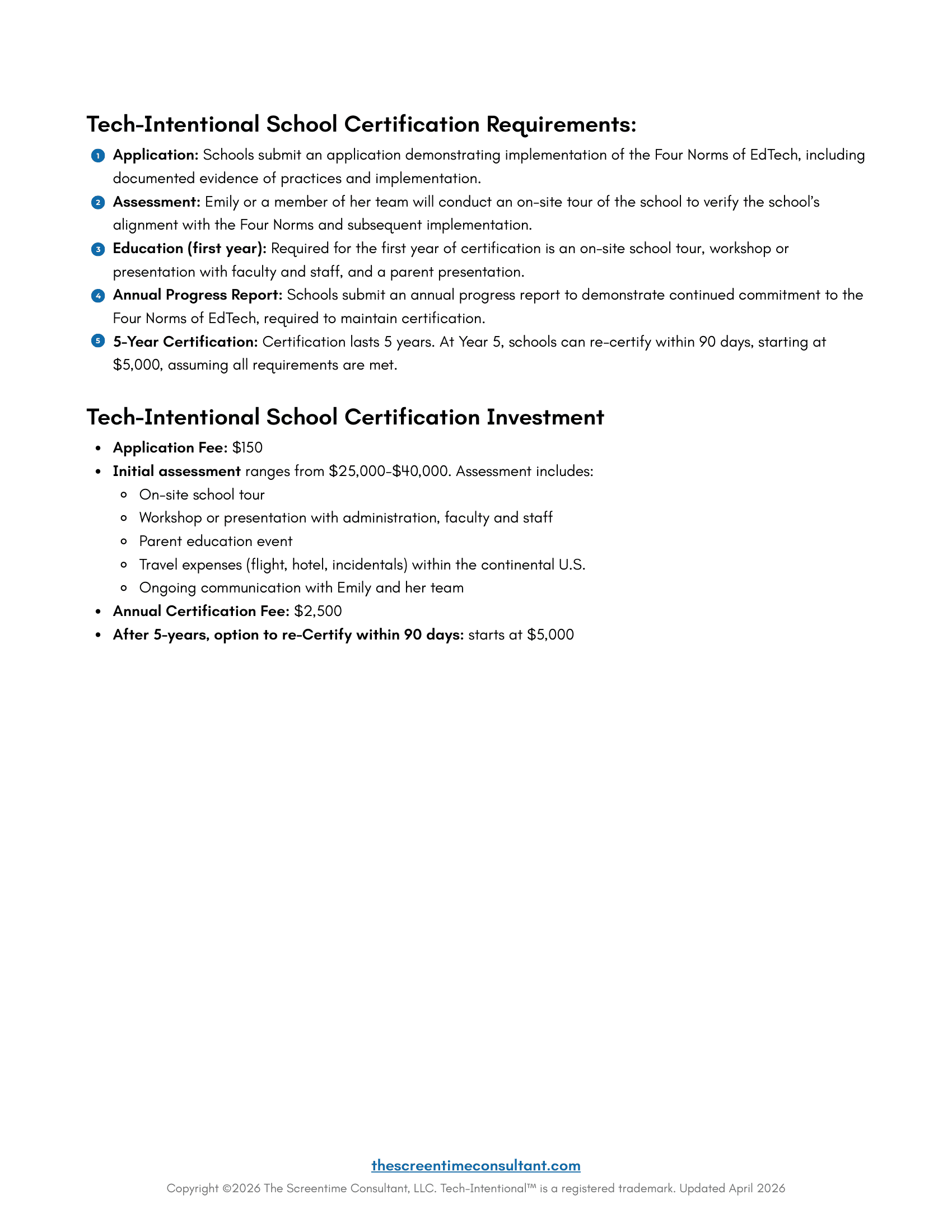 Contents page of a report on EdTech, listing sections like introduction, pathways to opt out, meaning of being "Tech-Intentional," questions for schools, email templates, and final thoughts.