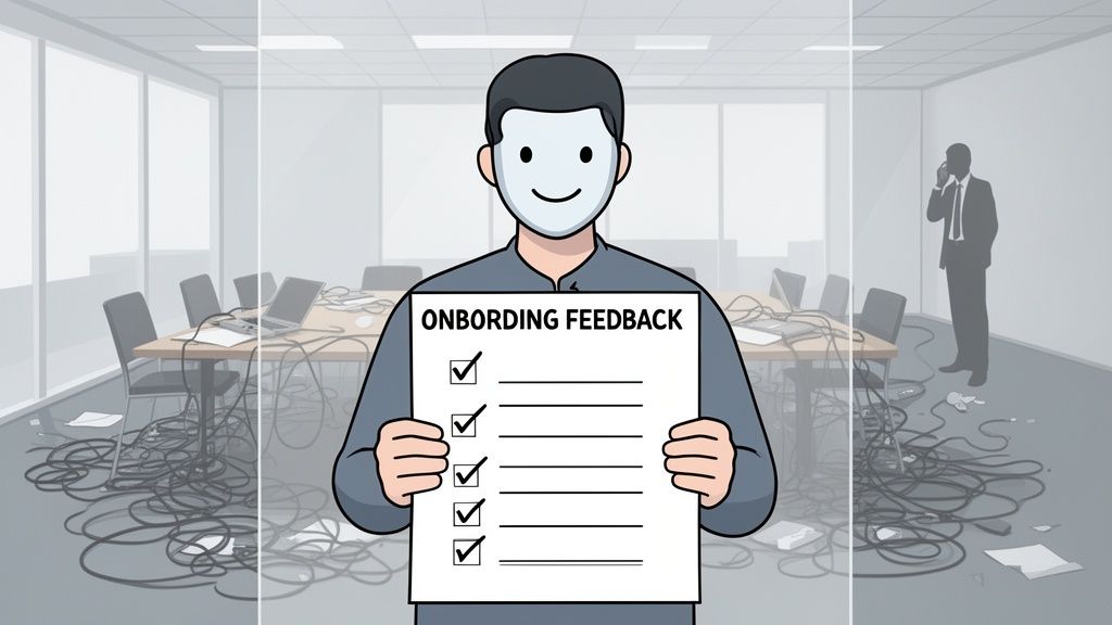 A masked person holds an 