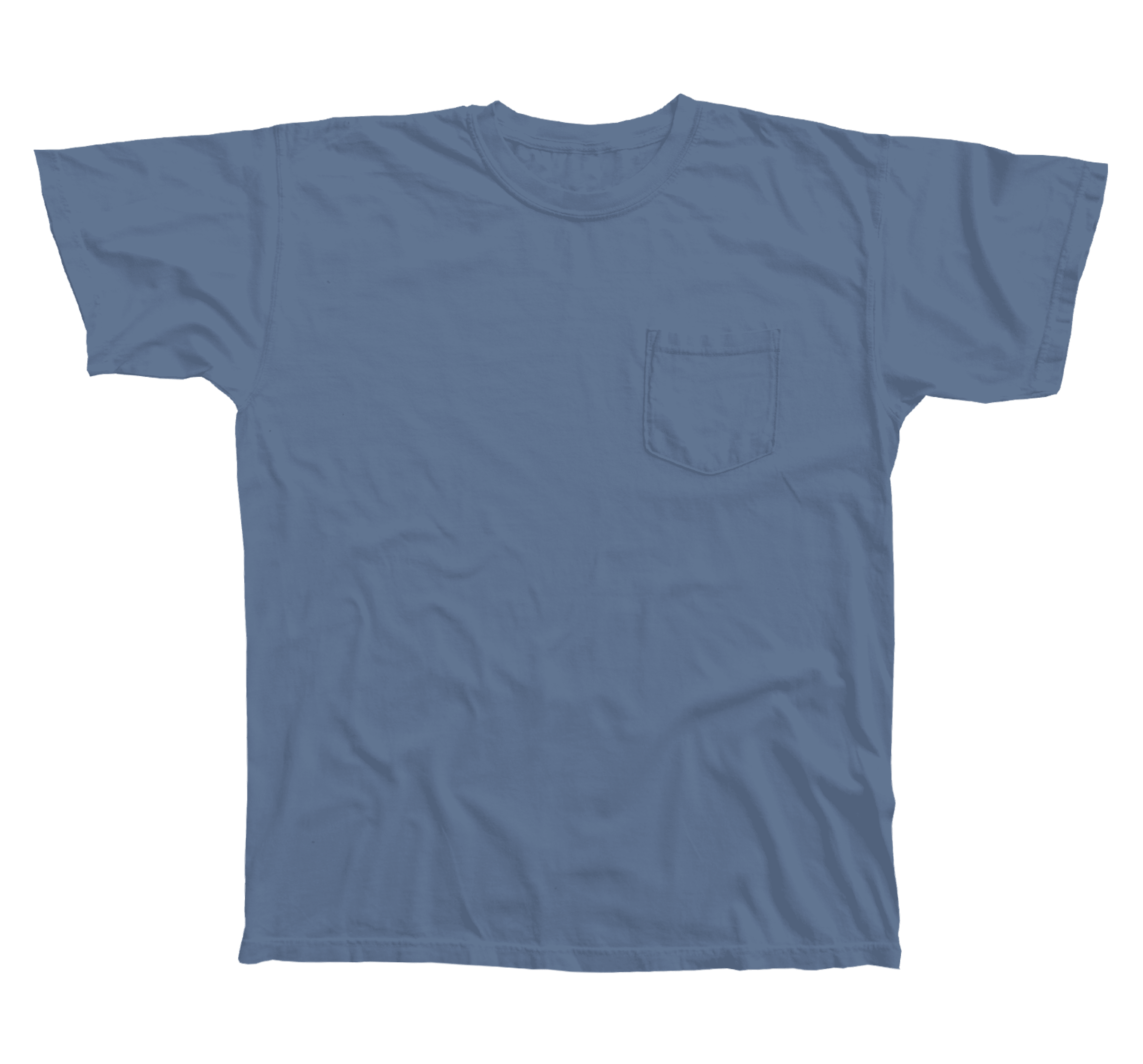 A blue jean colored pocket tee from Comfort Colors.