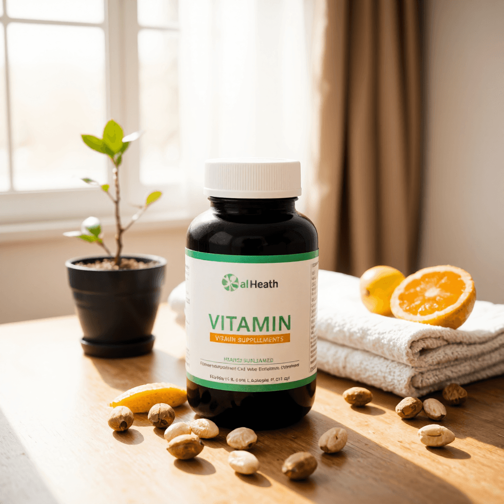product photography of bottle of vitamin supplement