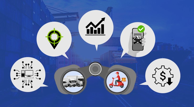 features of real-time visibility software for logistics in the form of an illustration