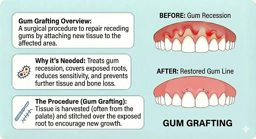 An infographic of gum graft treatment at Midtown Dental Studio on Eglinton in Midtown Toronto, Ontario | Best Dentist in Midtown Toronto, Ontario