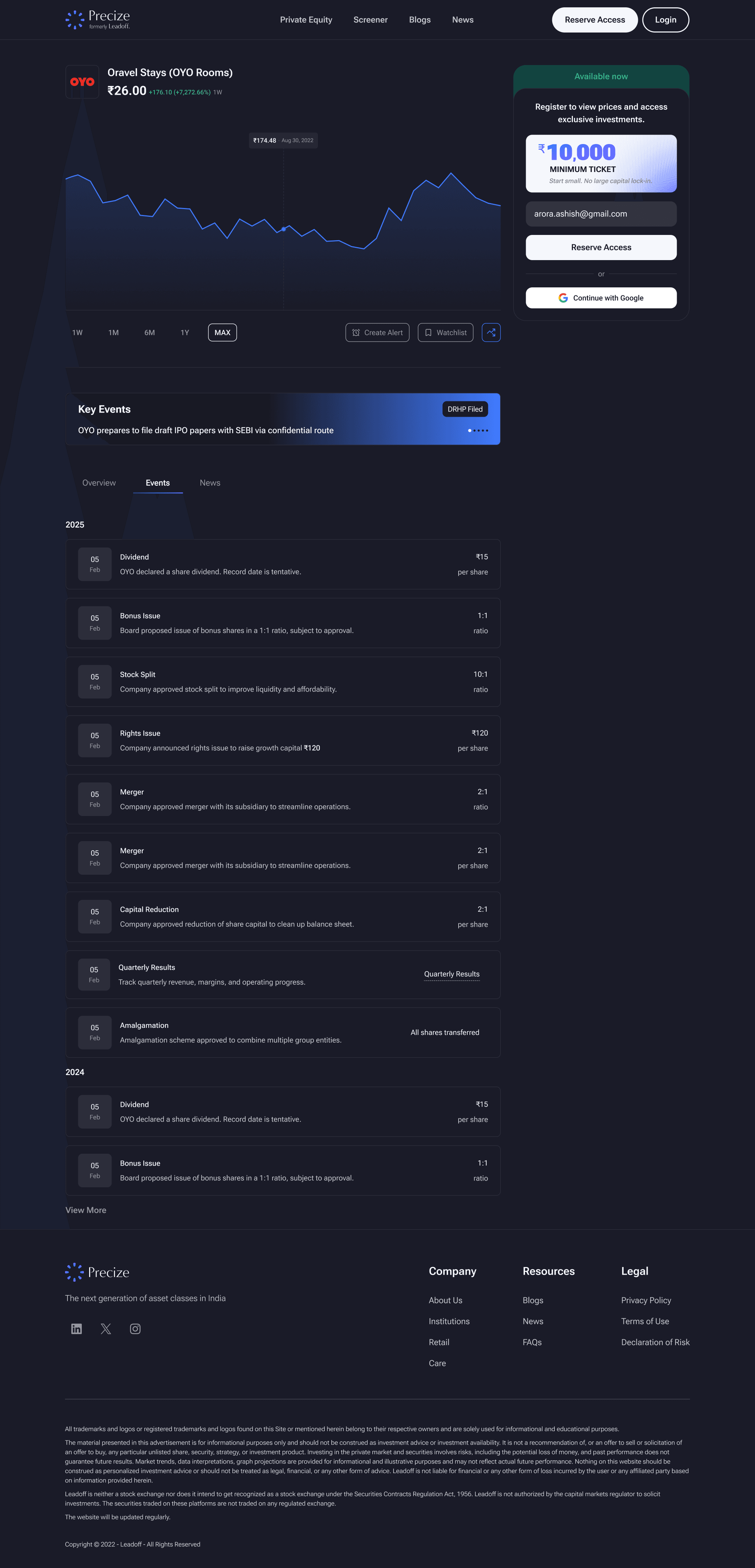 Events Page