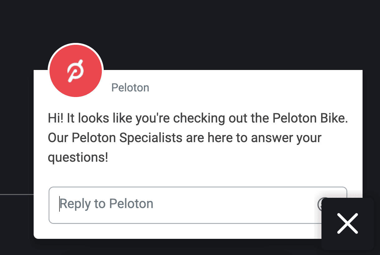 Peloton live chat