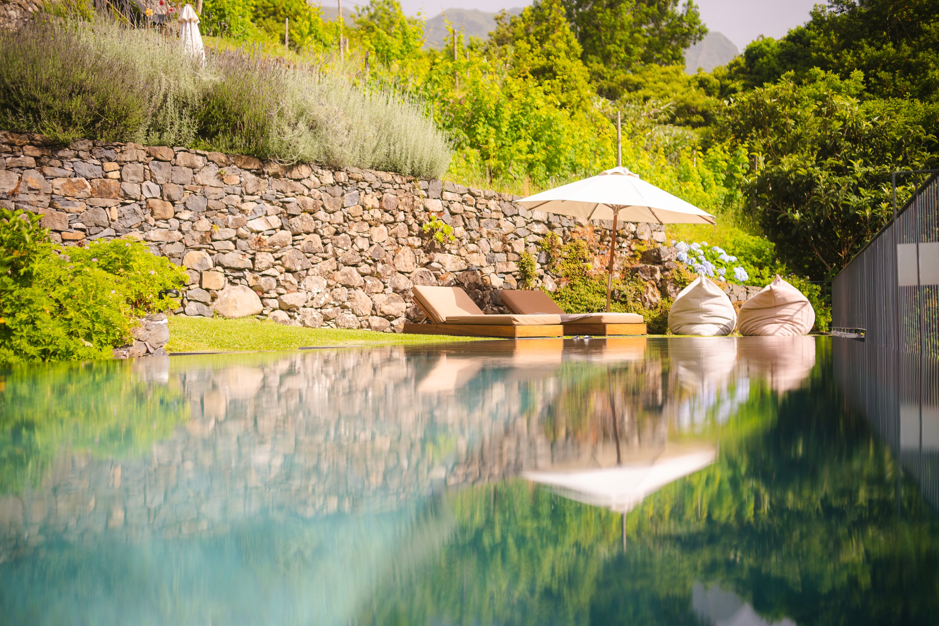 Luxury pool at Terrabona vineyard retreat in Madeira