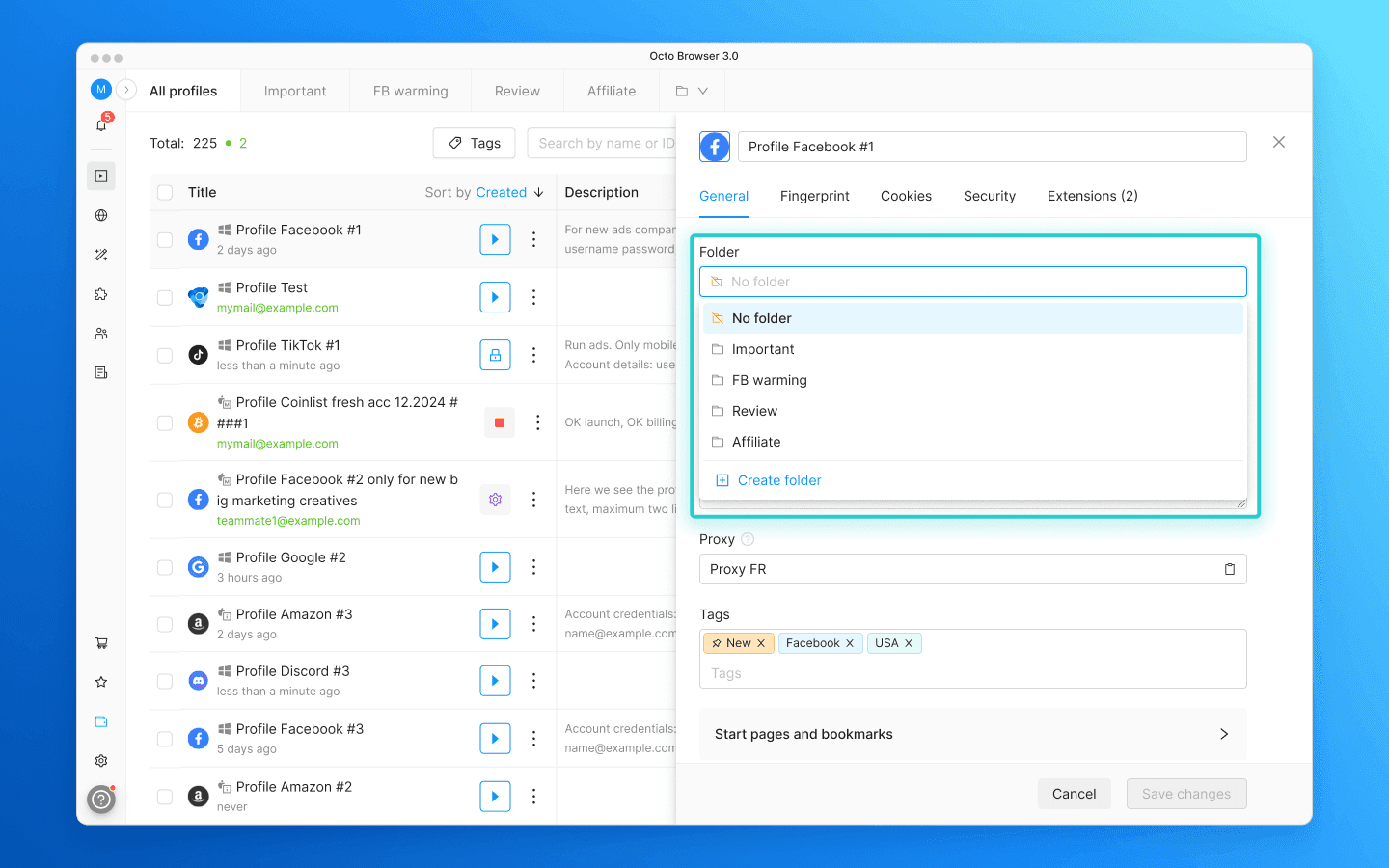 Folders are integrated into all major workflows