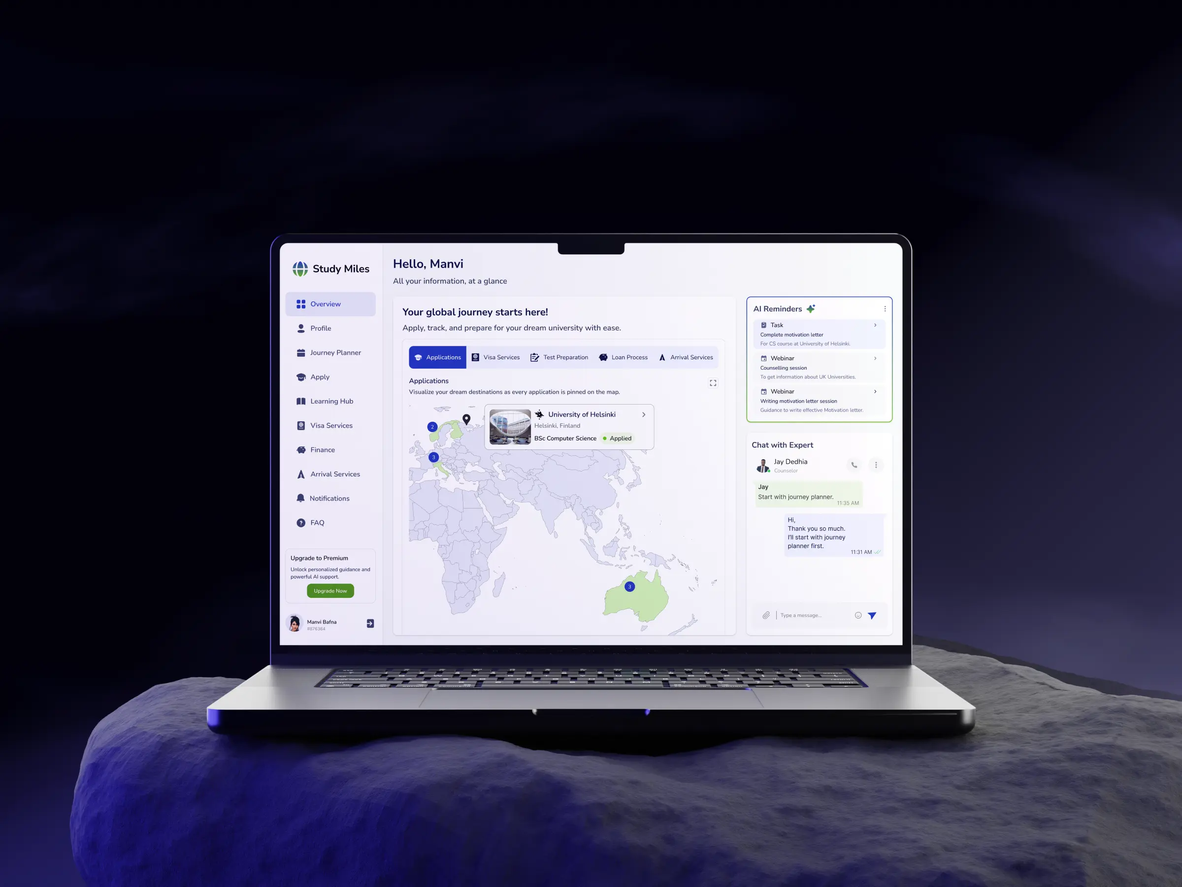 AI Study Abroad Counselling Platform