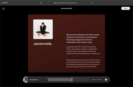 Artist Jamine's biography for her career.