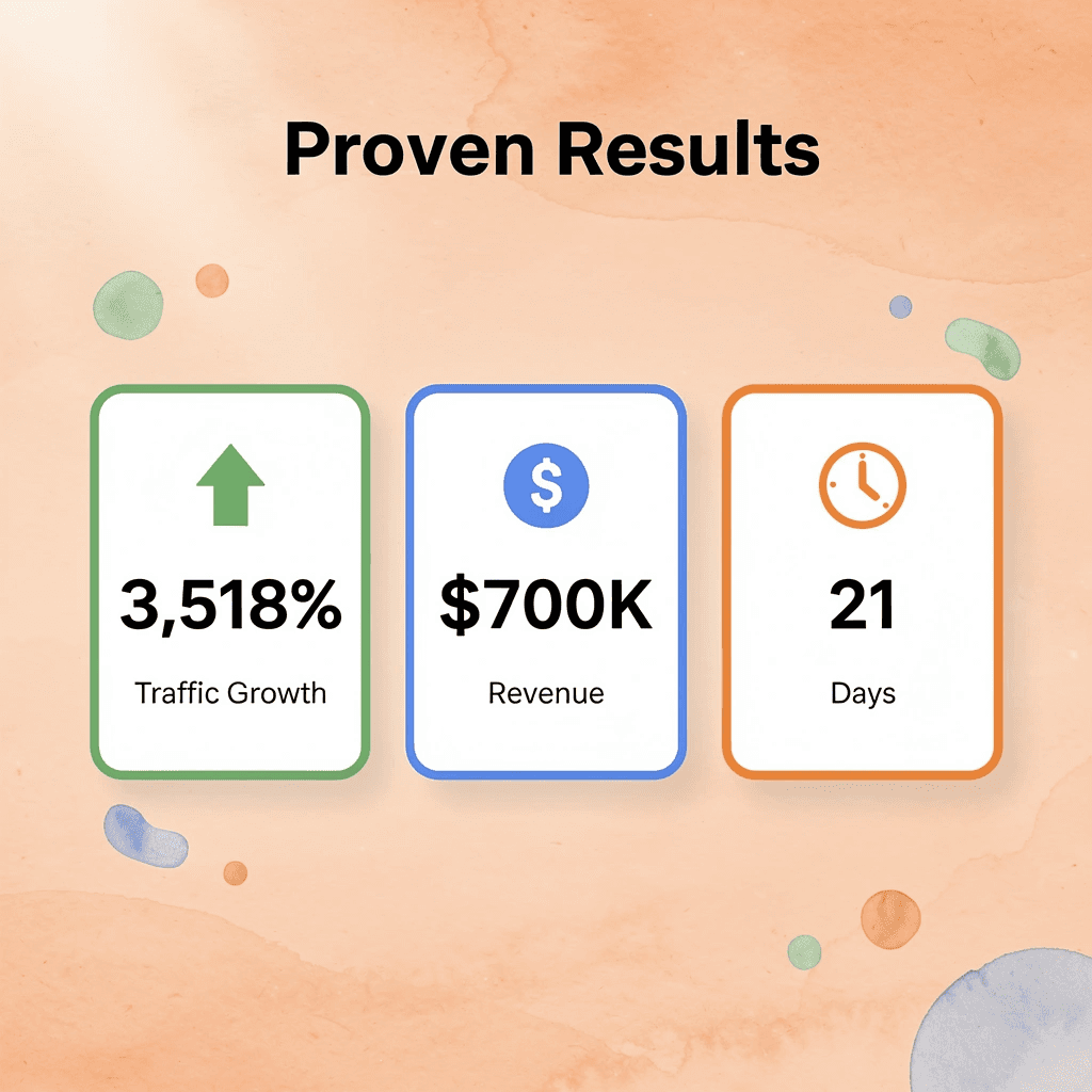 Statistics showing SEO performance metrics