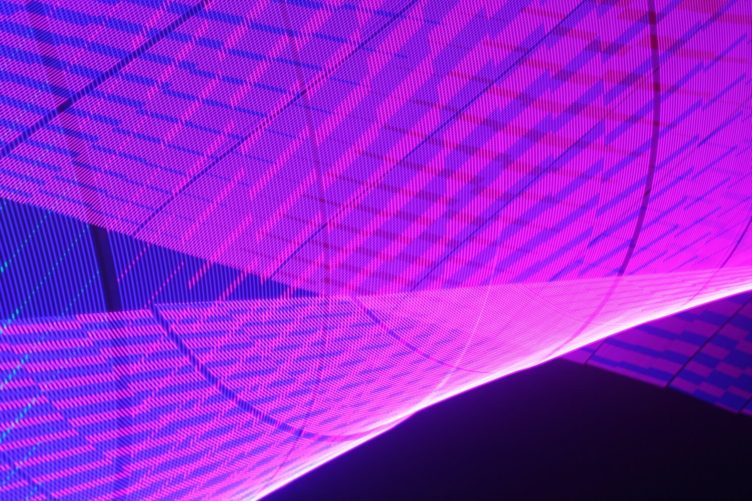 A talent recruiter with a soft smile working on her laptop in the office. The angle is on her face so we can't see what's is on the screen. She is wearing a blazer