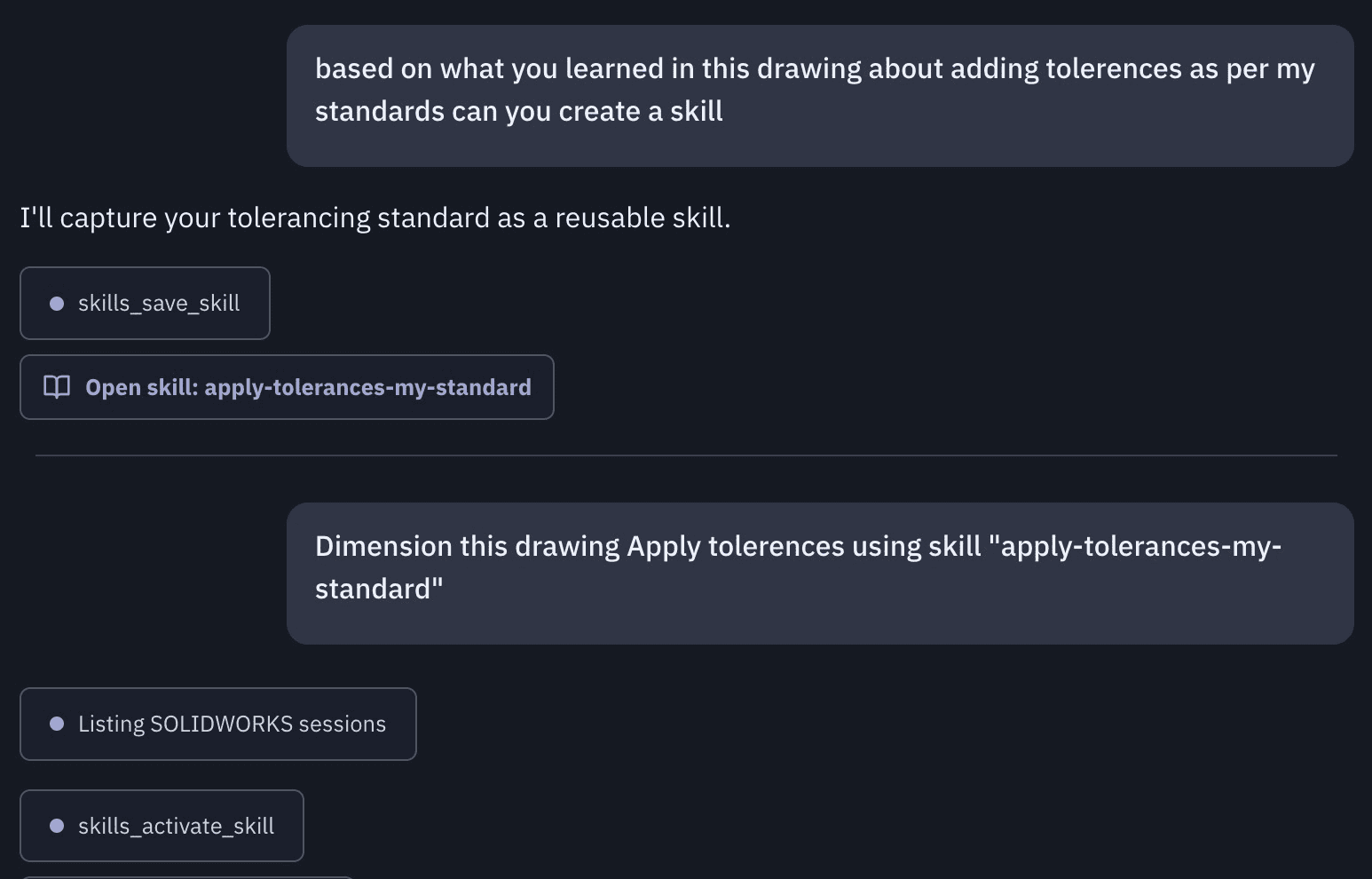 Save the steps once as a skill, then reuse it by name.