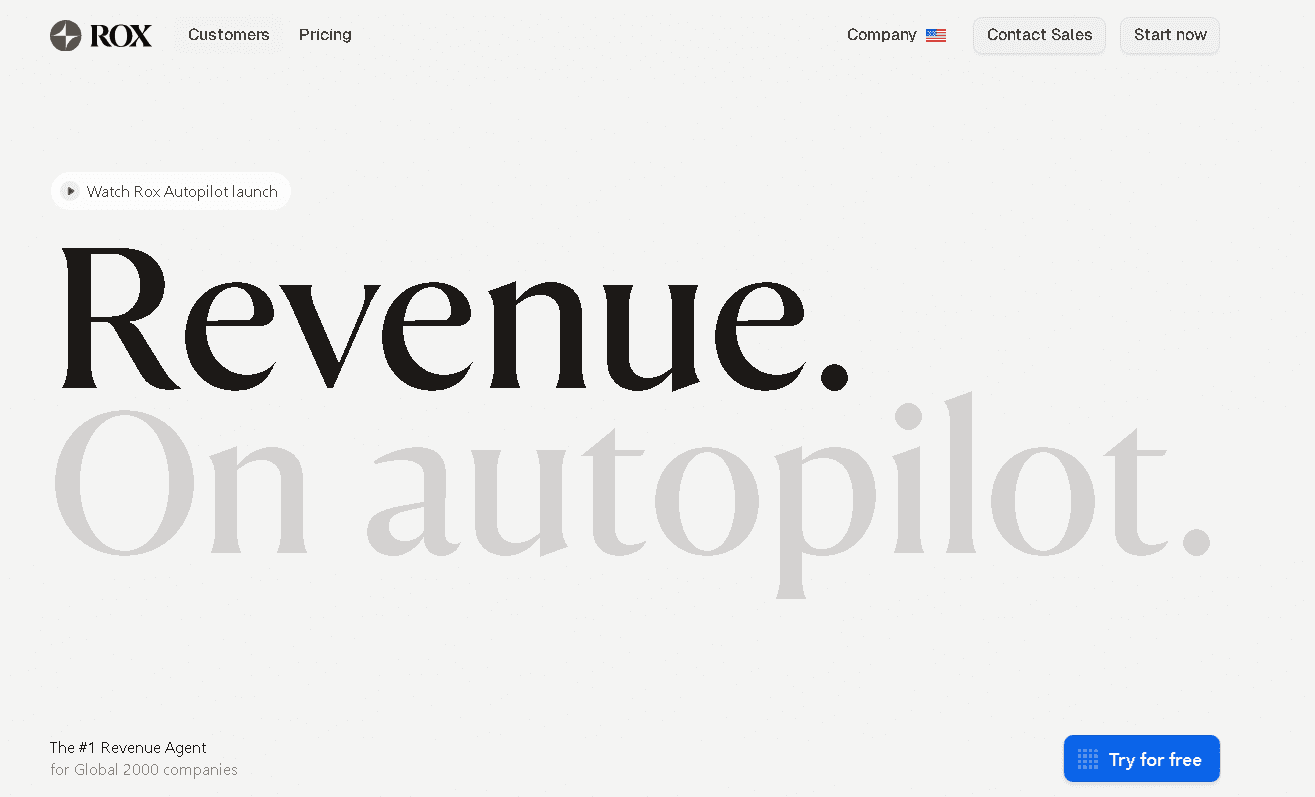 Rox home landing page