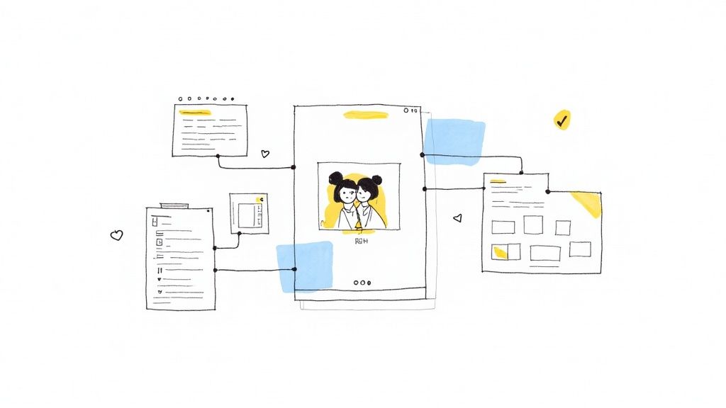 A team collaborating on a video project on a large screen, symbolizing a video collaboration platform.