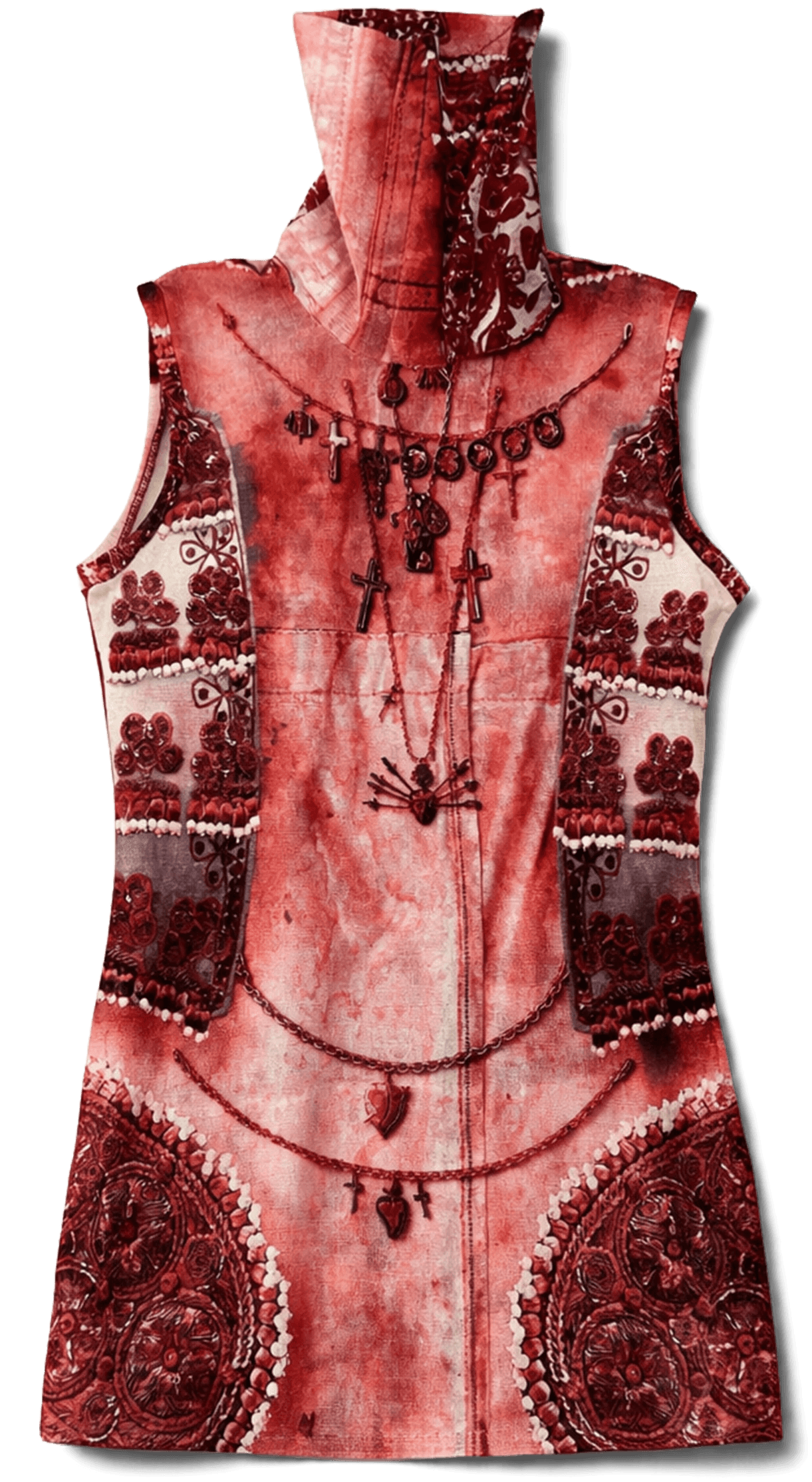 Red Trompe L'Oeil Tank Top