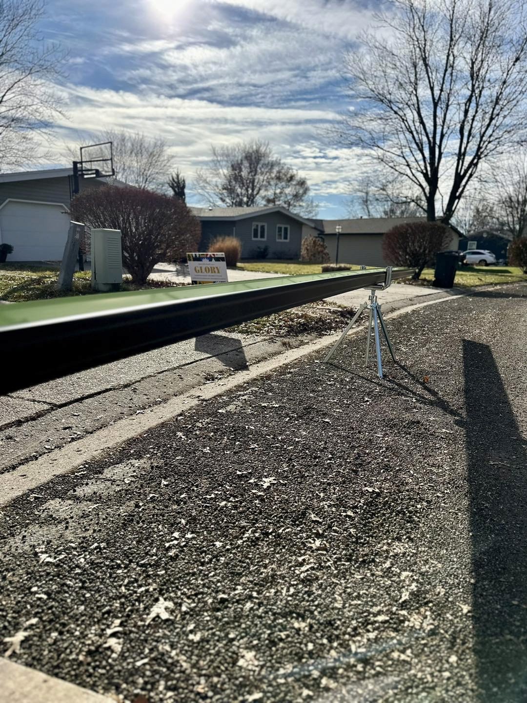 black gutter being made