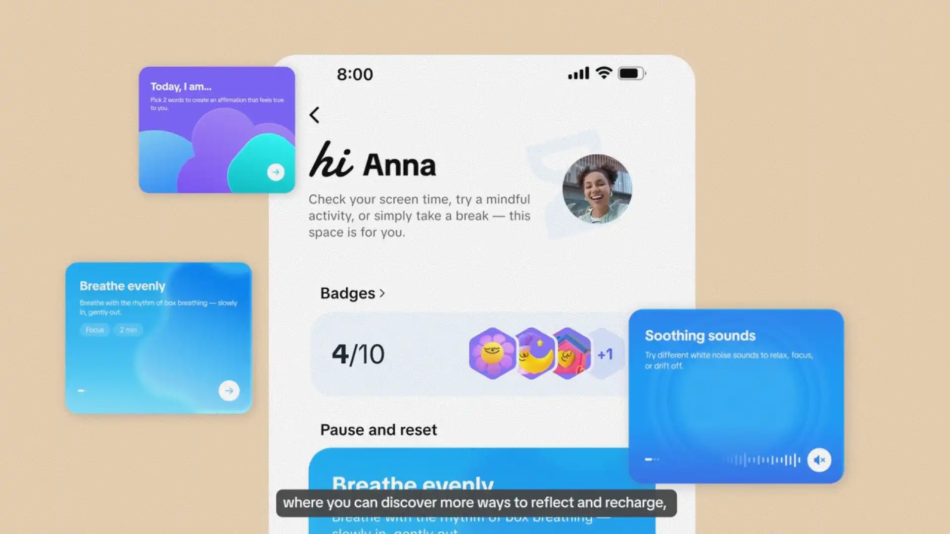 The new Time and Well-being interface integrating screen time metrics with instant relaxation tools for digital balance. Source: TikTok Newsroom