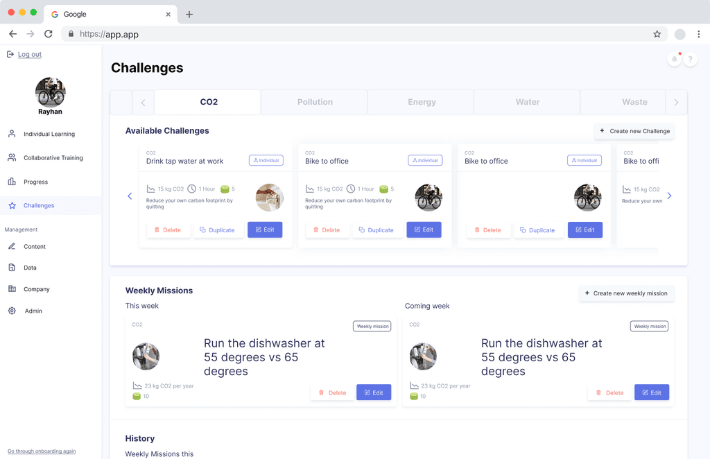 UI Design - Sustainability Platform