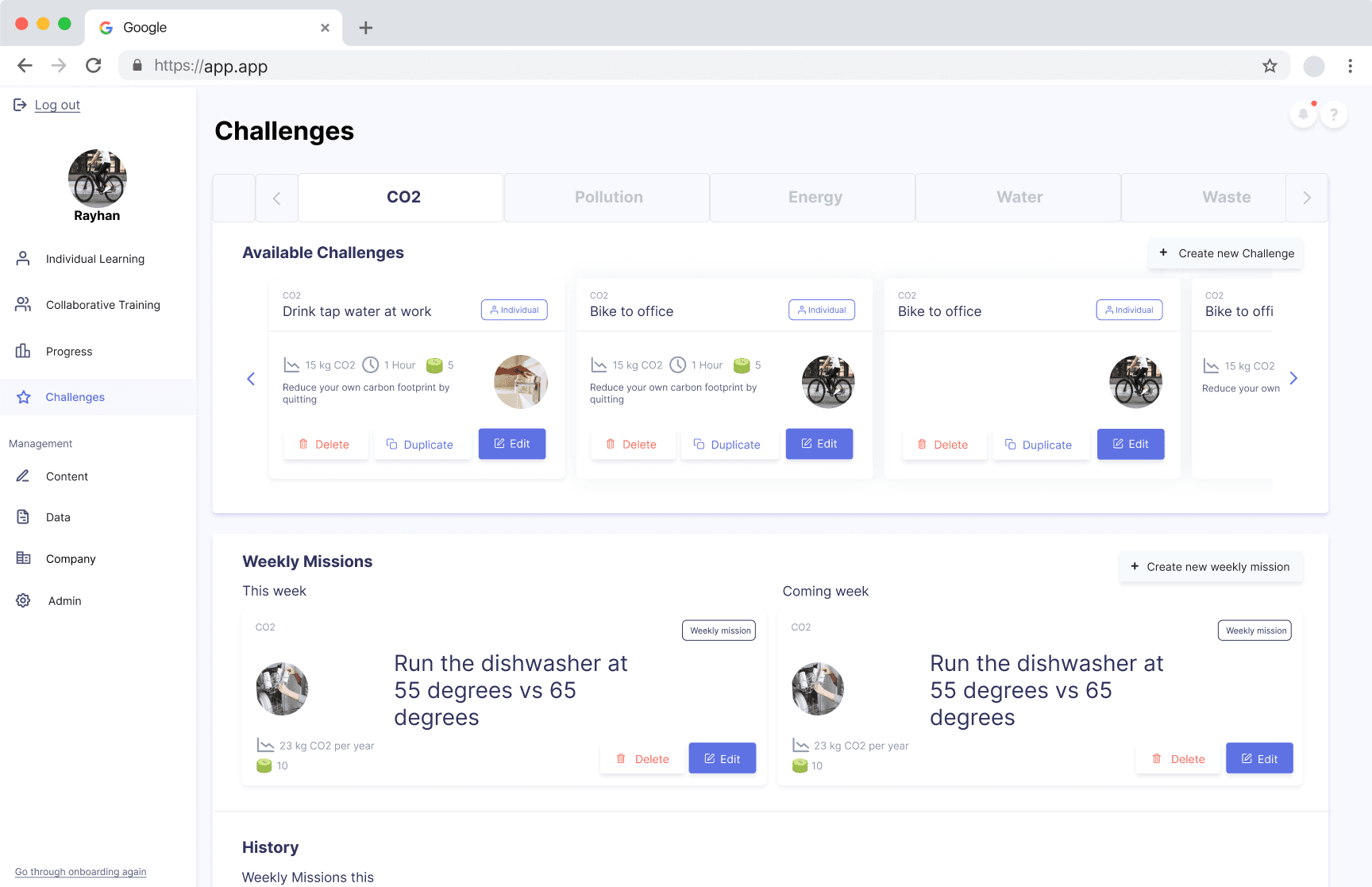 UI Design - Sustainability Platform