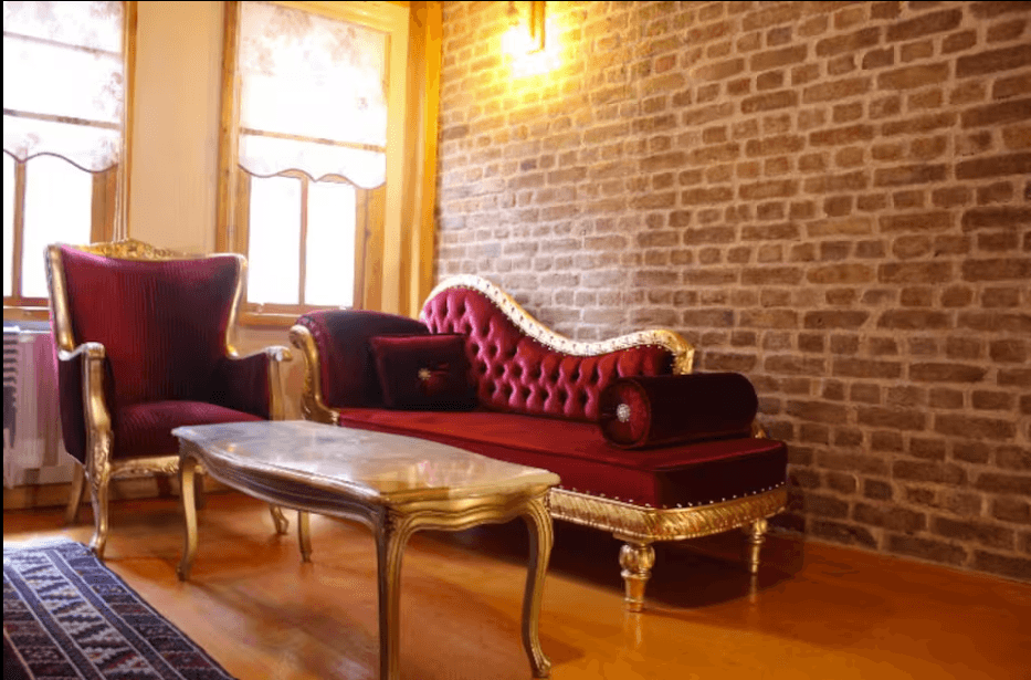 Authentic Turkish seating corner inside Ortaköy boutique apartment