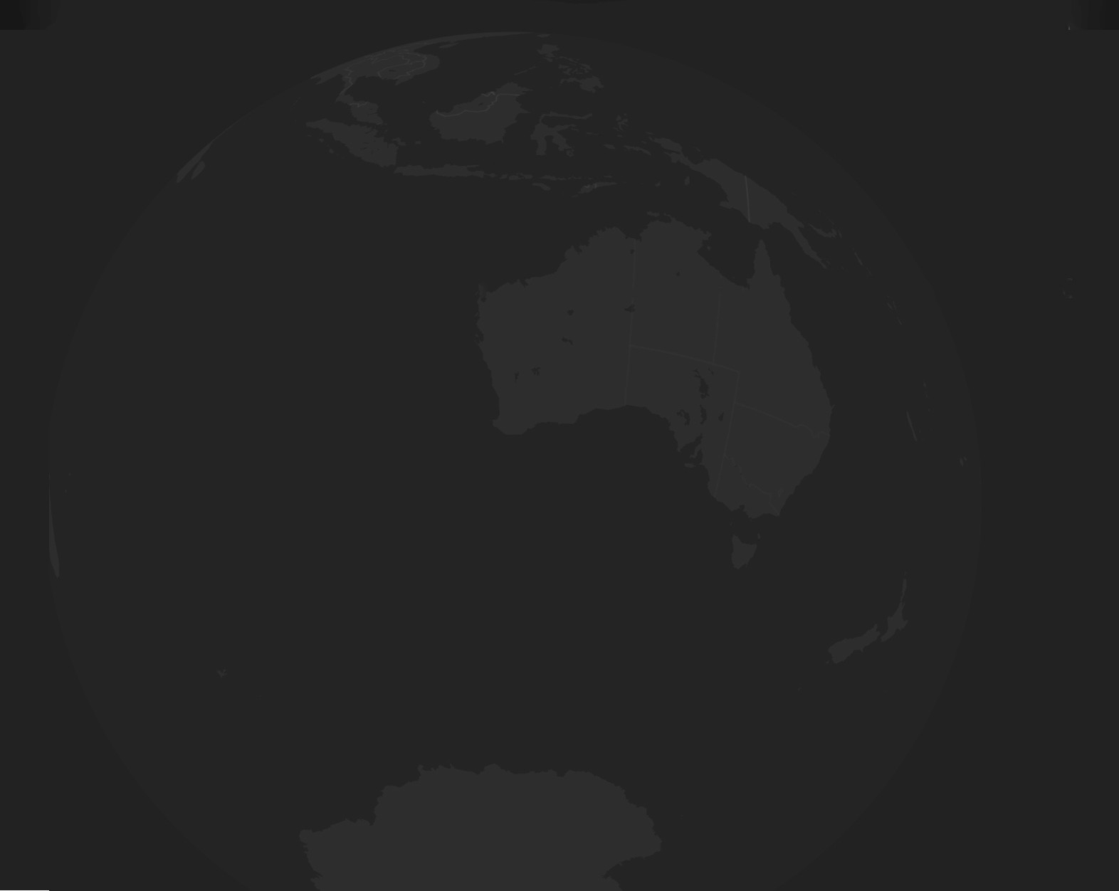 Dark satellite map highlighting Australia, New Zealand, and the Pacific Islands region