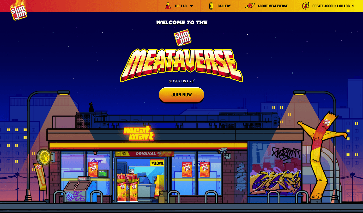 Slim Jim Meataverse Landing Page