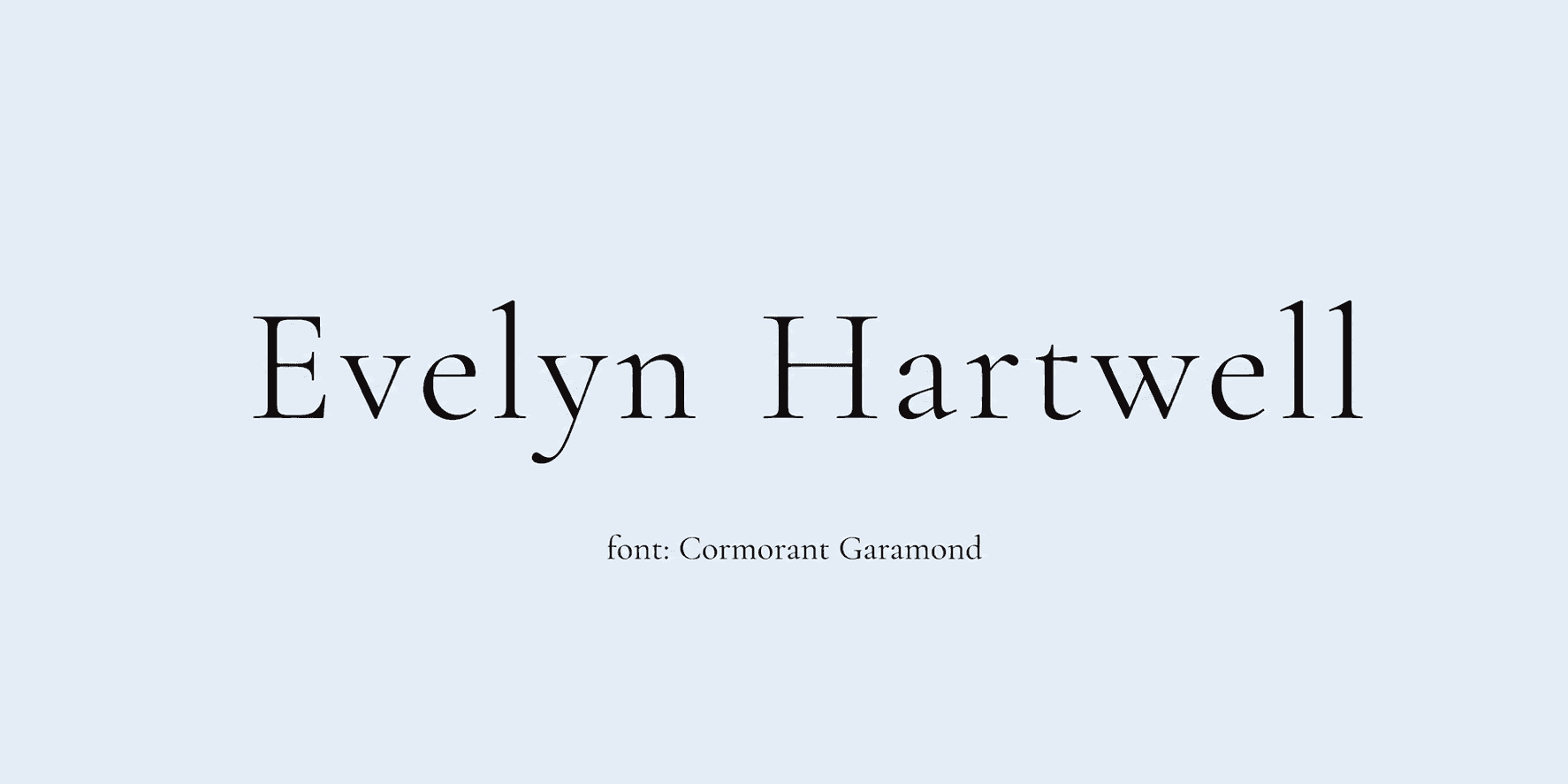 Sample name signed in a cursive signature font on a light background, with the font name labeled below.