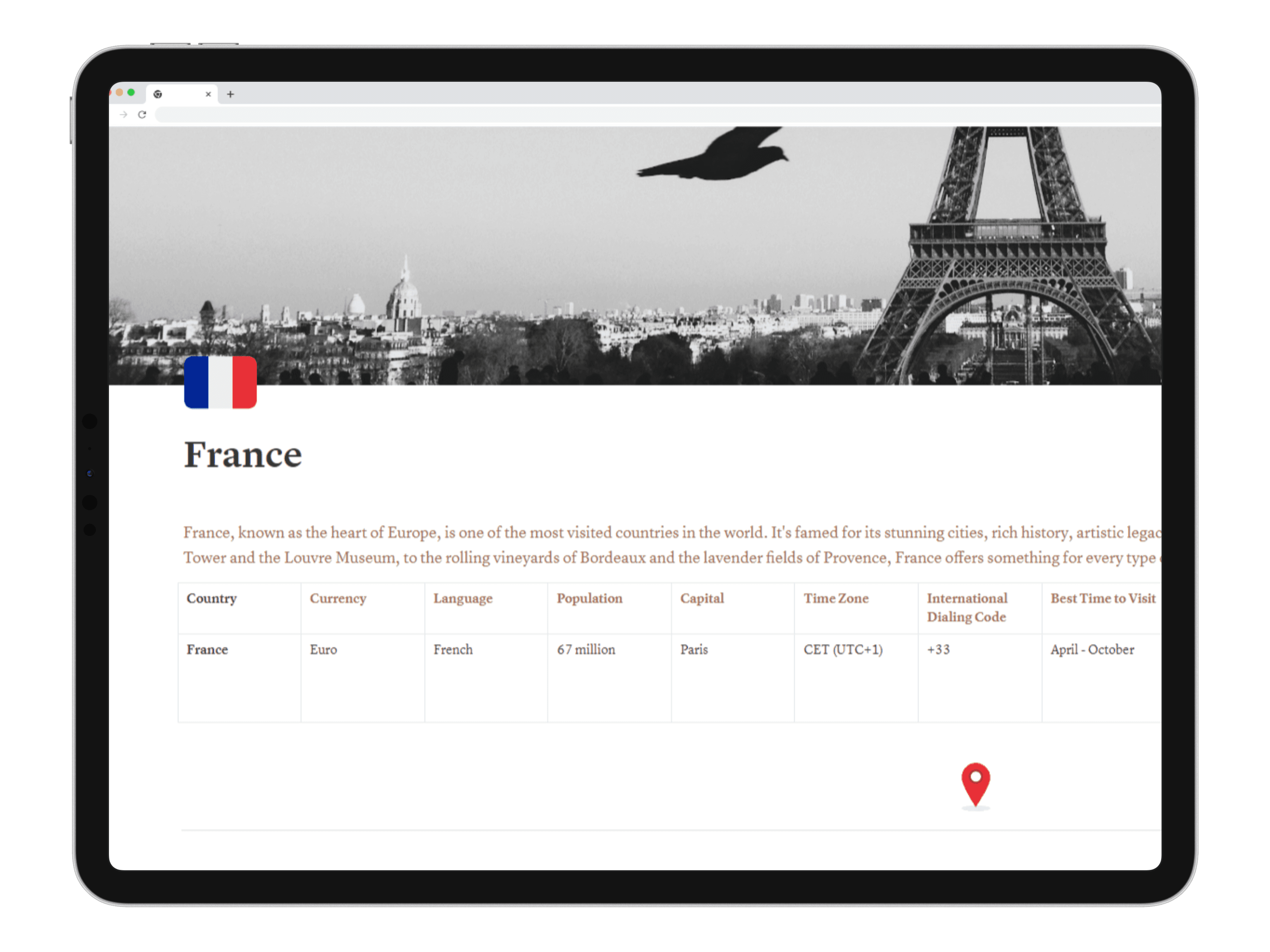 france guide template