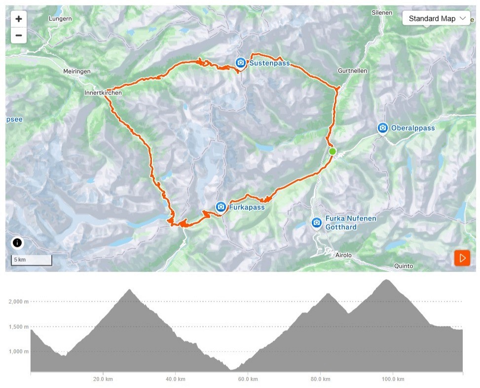 Screenshot of Strava route