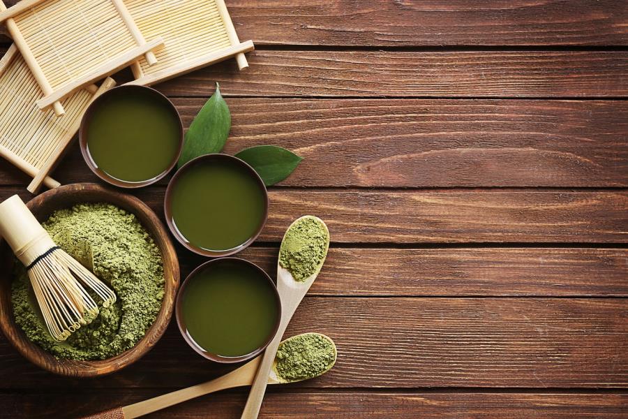 Tè matcha in polvere