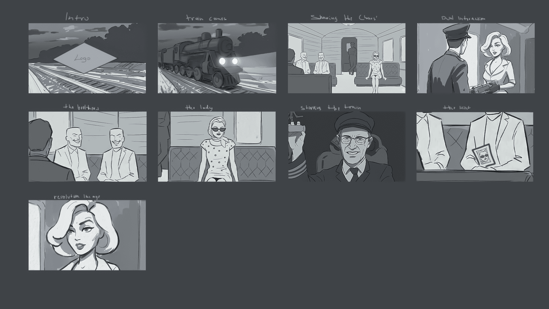 The final storyboard of the Album Collection reveal, in game intro.