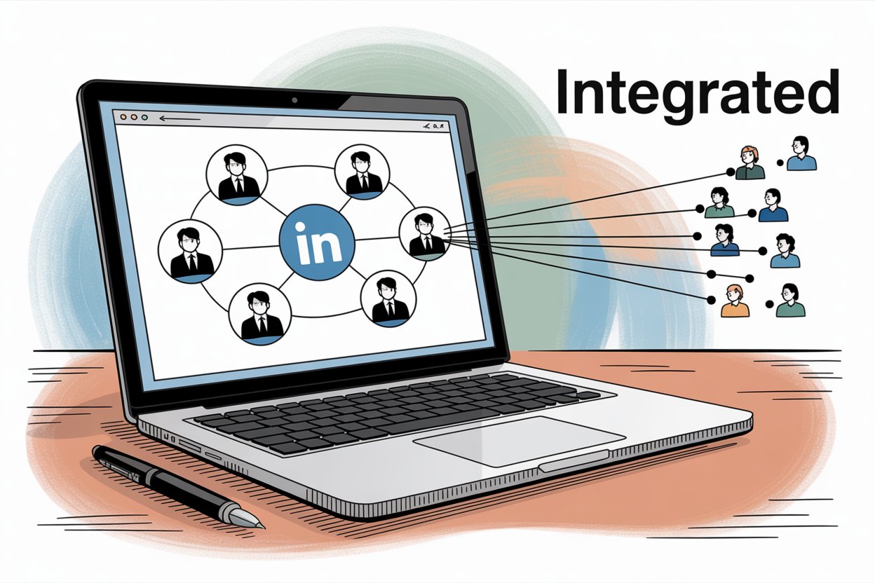LinkedIn and cold email integration showing coordinated multi-channel campaign approach