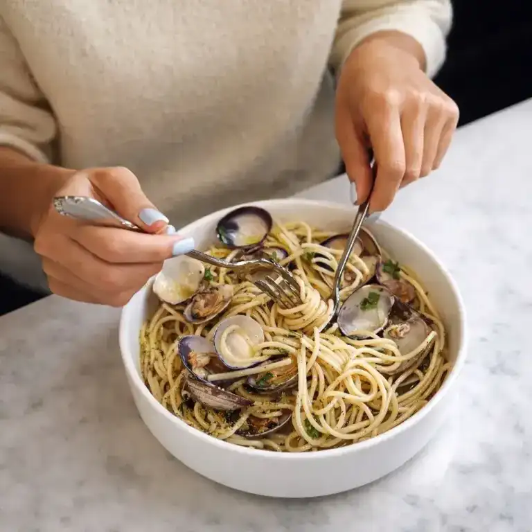 Fresh pasta dish served at Pain D’Avignon restaurant.