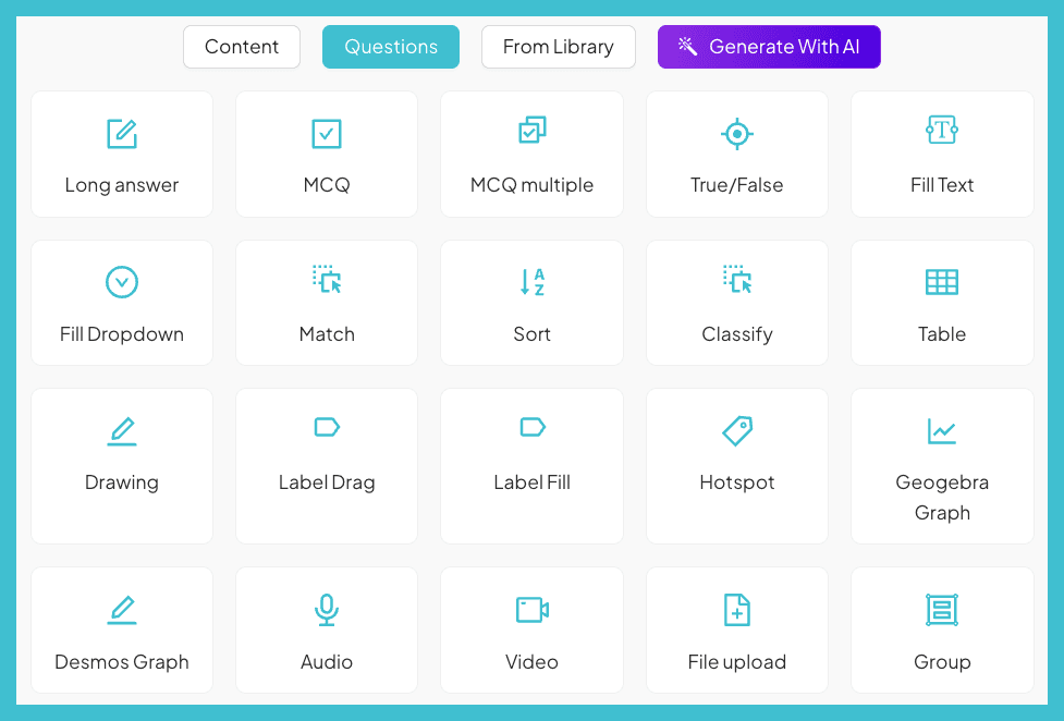 Create interactive MYP eAssessments with multimodal question types on AssessPrep