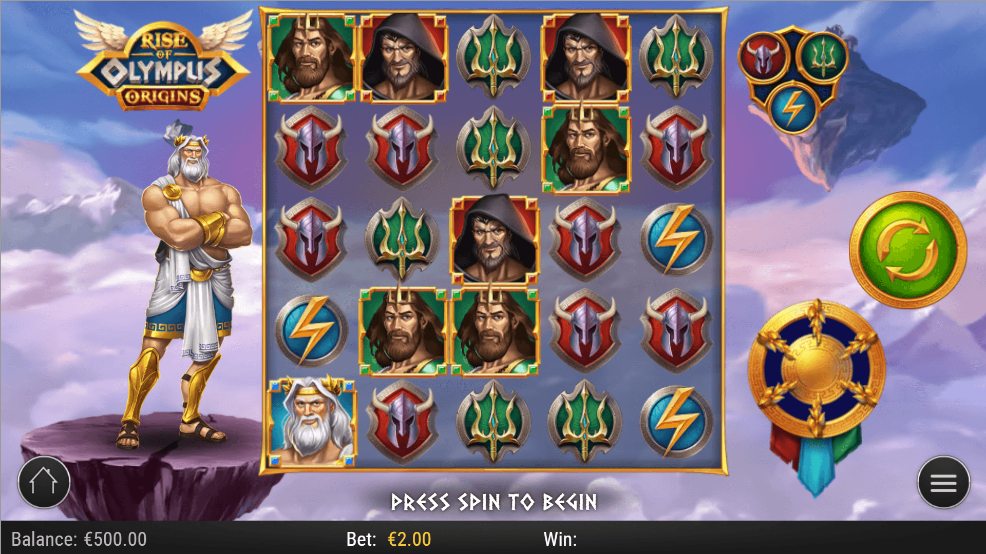 Rise of Olympus Origins - capture mobile officielle Play'n GO