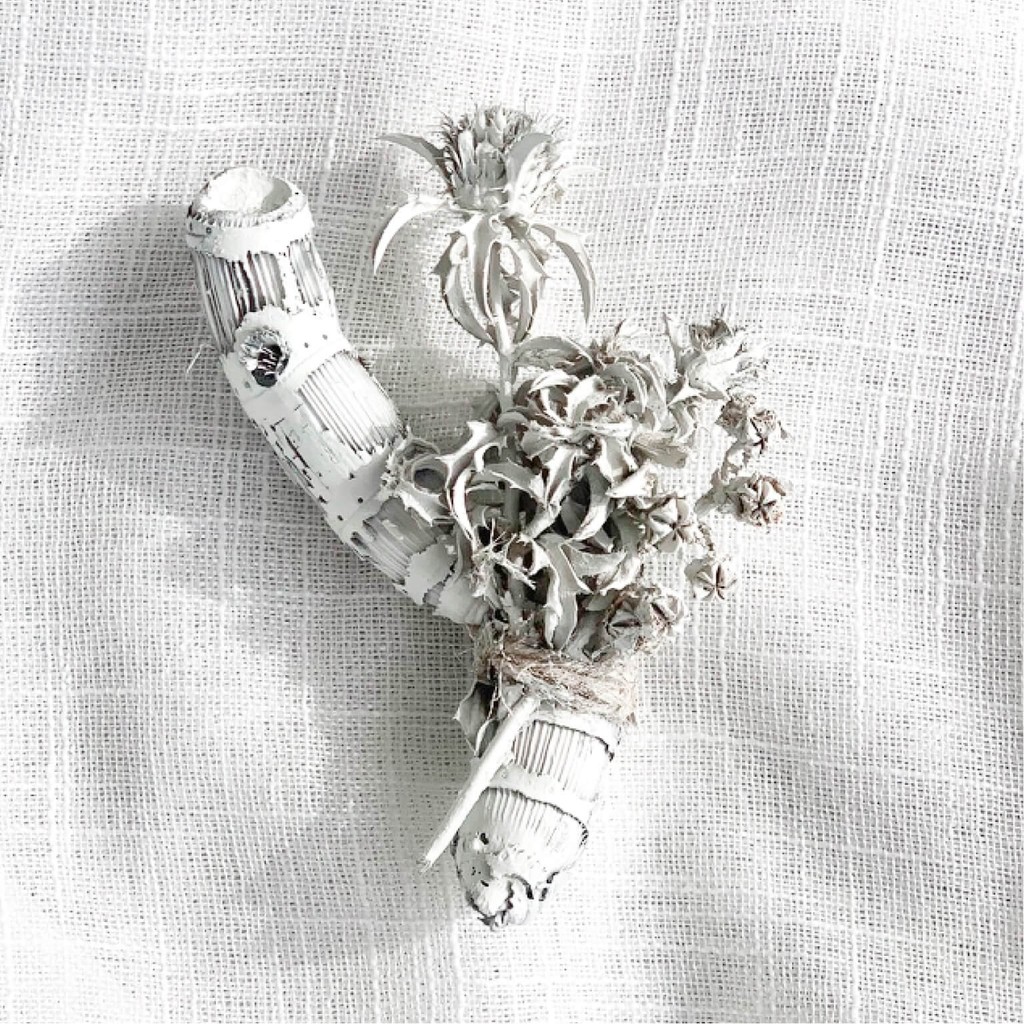 Light monochrome floral art piece